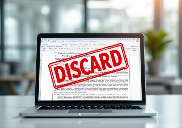 A computer screen showing a generic legal template with dangerous red flags highlighted